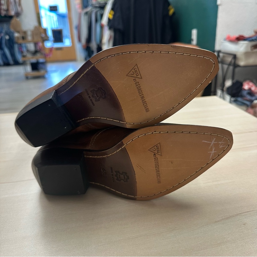 Women’s Vintagr Brown Leather Lace-Up Western Boots - Picture 7 of 13